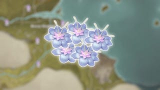 Aromalily on a blurred map background in Infinity Nikki.