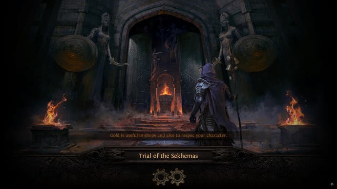 A Path of Exile 2 screenshot showing the loading scene in one of the trials