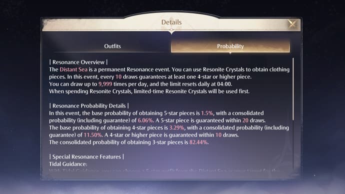 In-game informtion on how Banners work in Infinity Nikki.