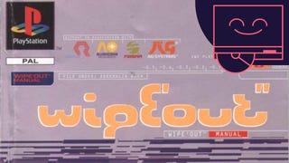 Cropped, 16x9 scan of the original WipEout manual cover, with Eurogamer's PS30th anniversary logo in top right.